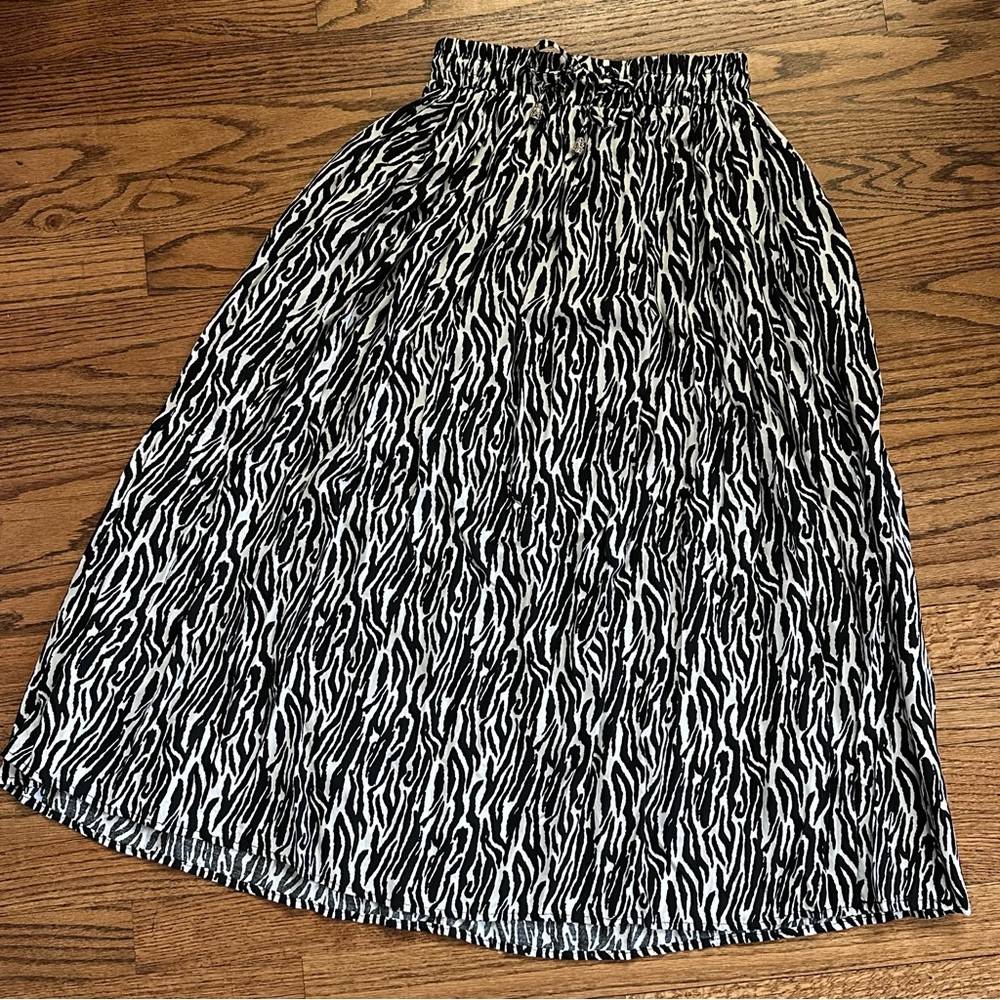 Zebra Print Women's Midi Skirt